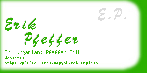 erik pfeffer business card